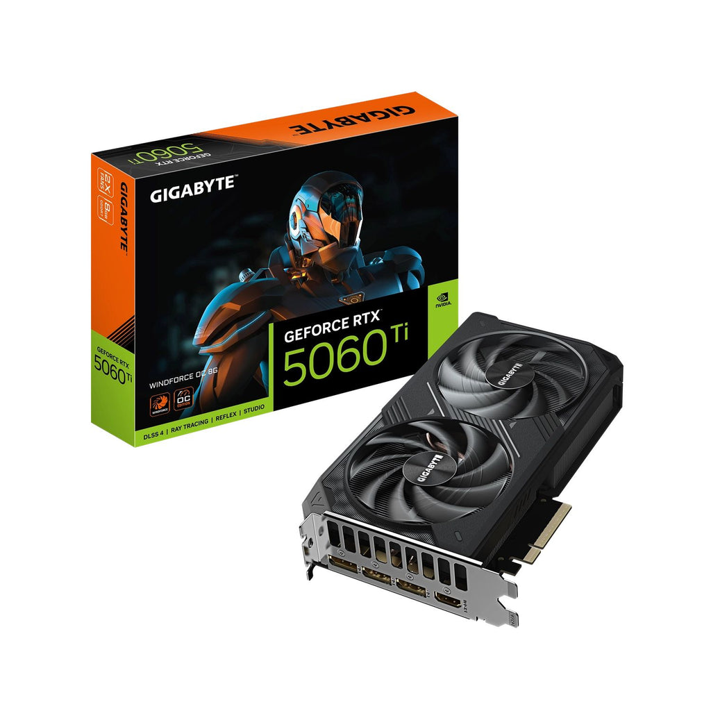 Placa de Video GIGABYTE NVIDIA GeForce RTX 5060 Ti WINDFORCE OC 8G