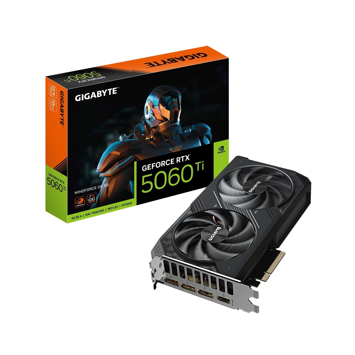 Placa de Video GIGABYTE NVIDIA GeForce RTX 5060 Ti WINDFORCE OC 8G