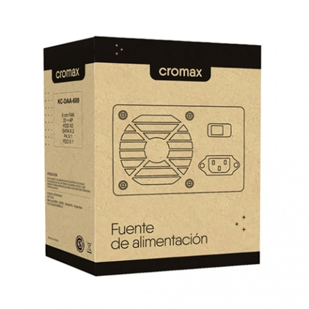 Fuente CROMAX KC-DAA-600 600W ATX 24 Pines