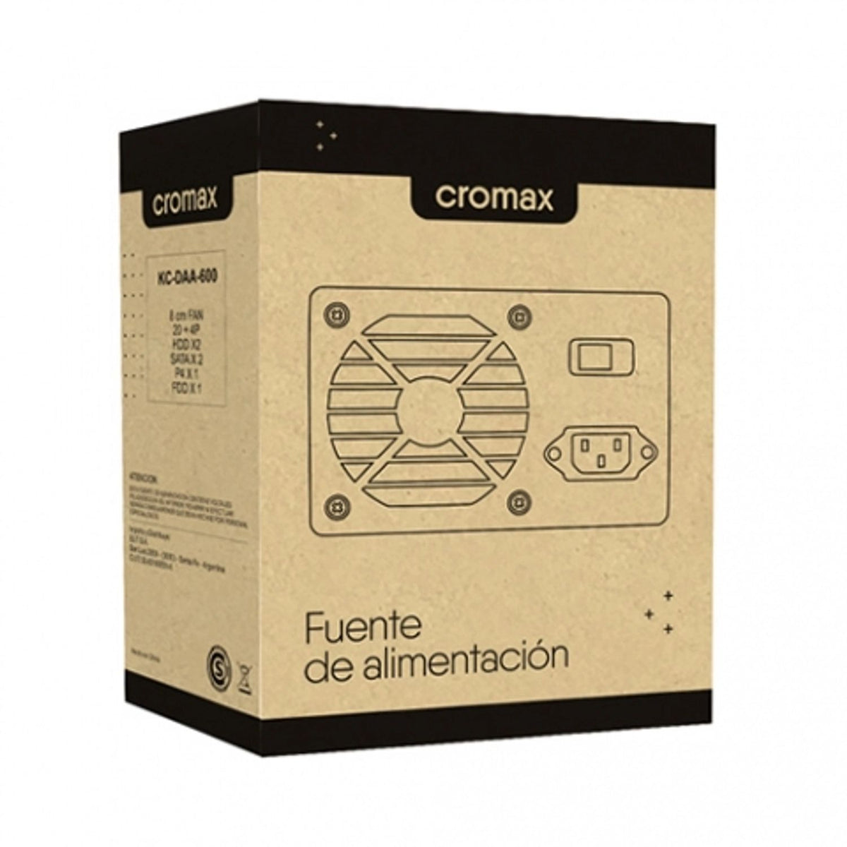 Fuente CROMAX KC-DAA-600 600W ATX 24 Pines