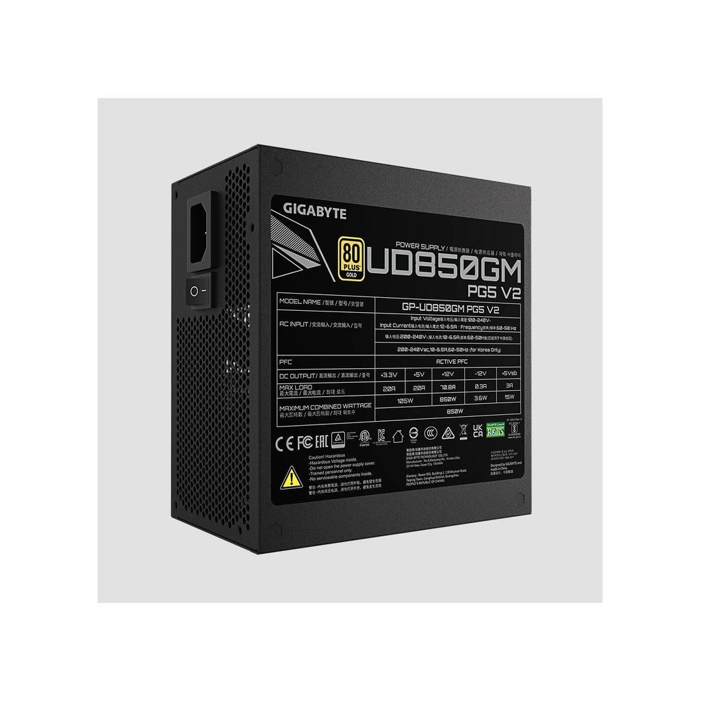 Fuente GIGABYTE UD850GM PG5 V2 80 Plus Gold Modula
