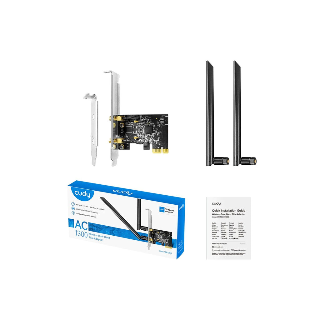 Placa de Red WiFi 5 Cudy AC1300 PCI Express Dual-Band 1300Mbps