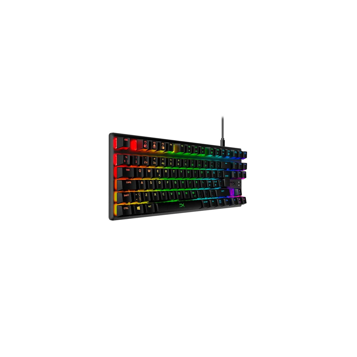 Teclado c/Cable HYPERX Alloy Origins Core Red US Negro