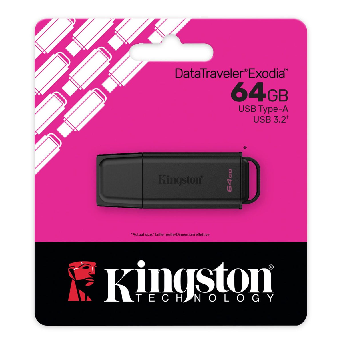 Pen Drive Kingston Exodia 64GB USB 3.2 Gen 1 | Negro