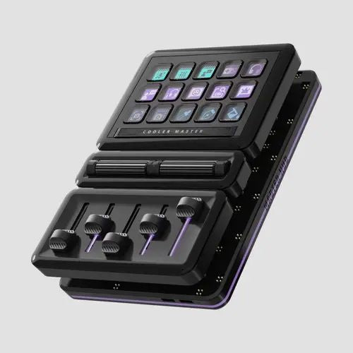 Controlador Streaming Modular Cooler Master MasterHUB Stream Kit 15 Teclas Faders y Rollers USB