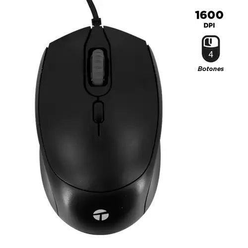 Mouse con Cable Teros TE-1222S Óptico USB 1000 DPI Negro