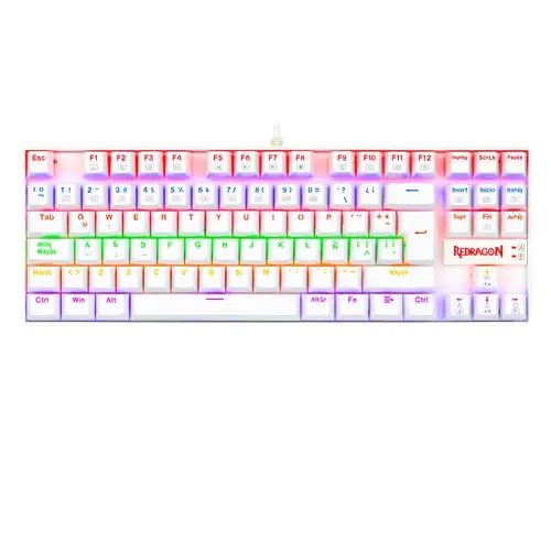 Teclado Redragon Kumara 2 K552 Rainbow Blanco