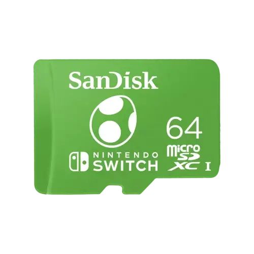 Tarjeta de Memoria Sandisk MicroSDXC 64GB UHS-I Card C10 U3 100Mb for Nintendo Switch Yoshi Edition