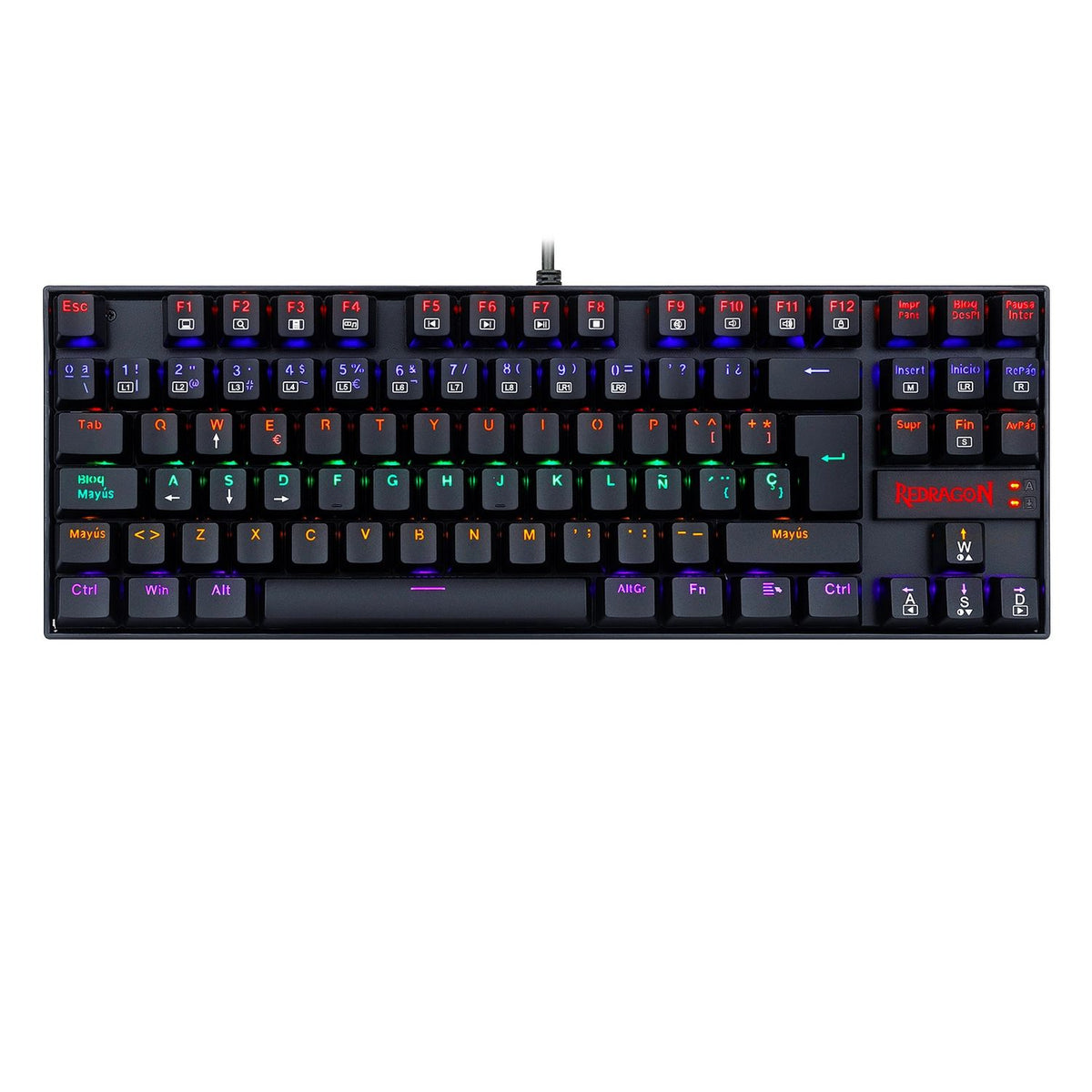 Teclado Gaming Redragon Kumara 2 K552 RGB Rainbow Negro