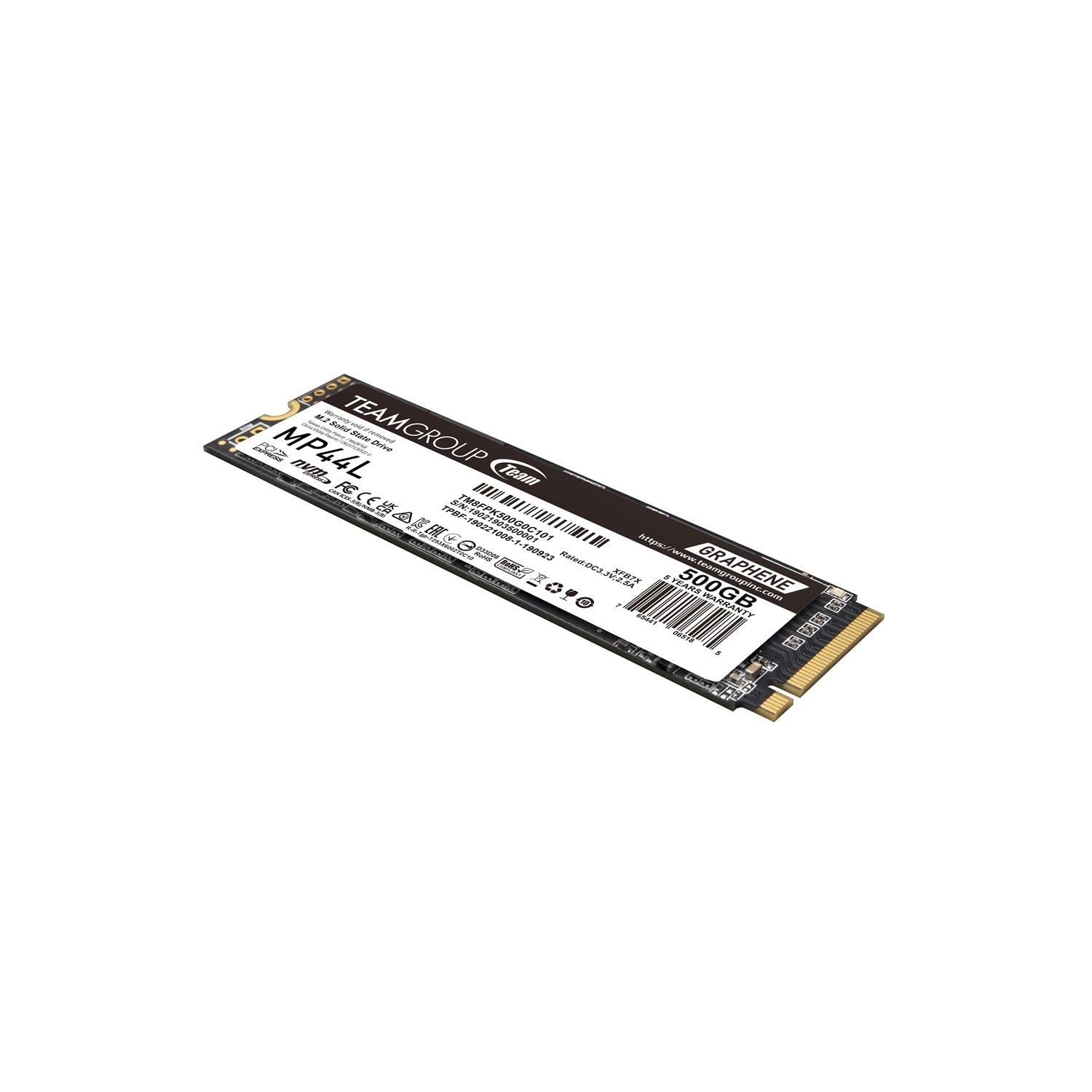 Disco Interno SSD TEAM GROUP MP44L 500GB M.2 NVMe PCIe 4.0 5000MB/s