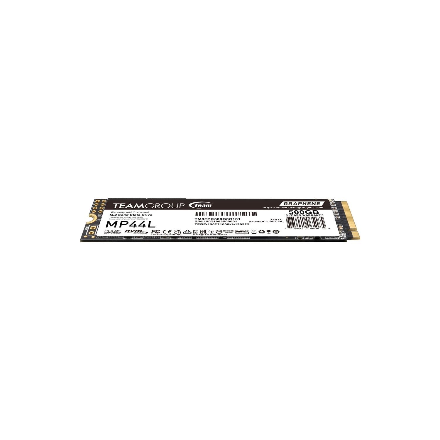 Disco Interno SSD TEAM GROUP MP44L 500GB M.2 NVMe PCIe 4.0 5000MB/s
