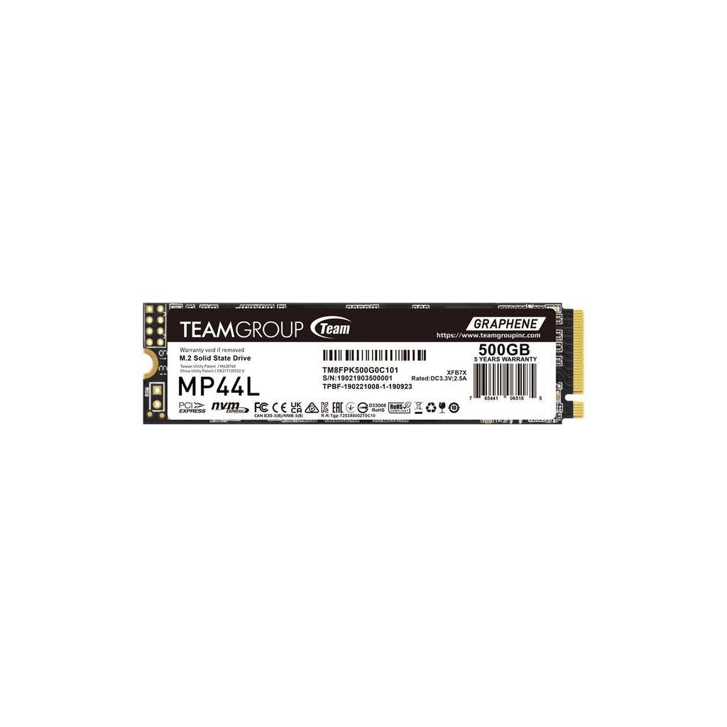 Disco Interno SSD TEAM GROUP MP44L 500GB M.2 NVMe PCIe 4.0 5000MB/s