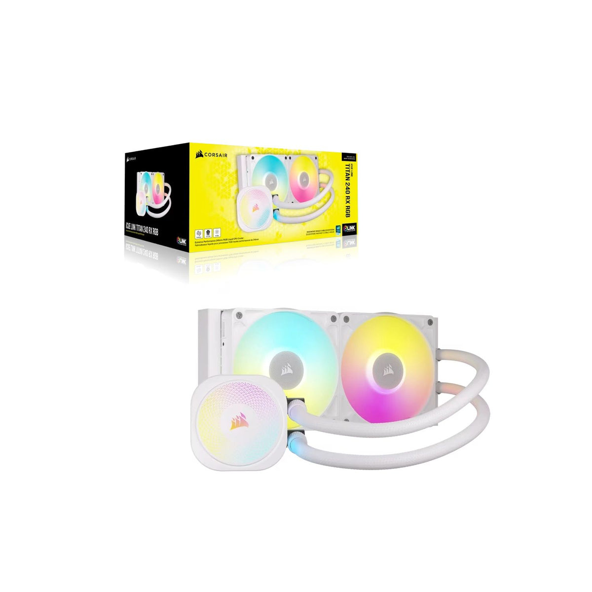 Liquid Cooler Corsair iCUE LINK TITAN 240 RX RGB Blanco
