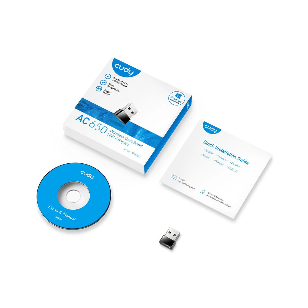 Adaptador WiFi USB Cudy AC650 Mini Dual-Band 650Mbps