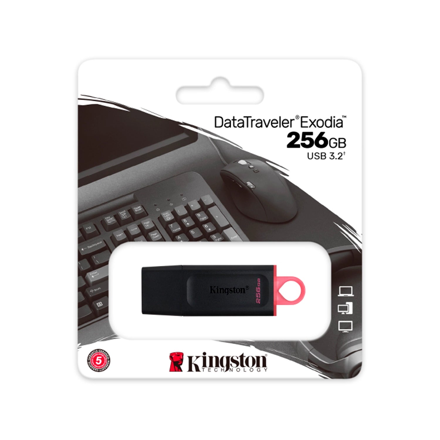Pen Drive KINGSTON Exodia 256GB USB 3.2 Gen 1 Tipo A Negro