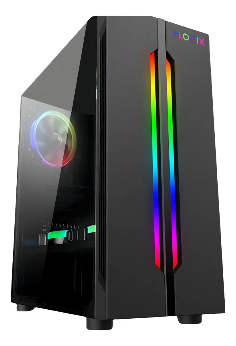 Gabinete Gamer MLogix Sword RGB Negro ATX Vidrio Templado