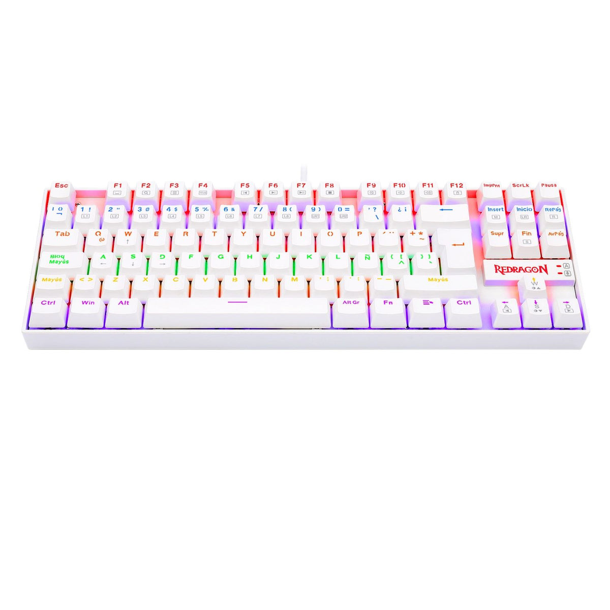 Teclado Mecánico Redragon Kumara 2 K552 Rainbow Blanco