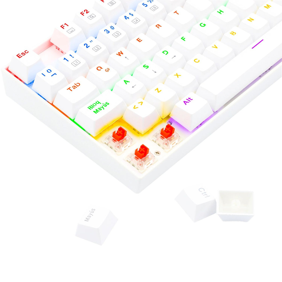 Teclado Mecánico Redragon Kumara 2 K552 Rainbow Blanco