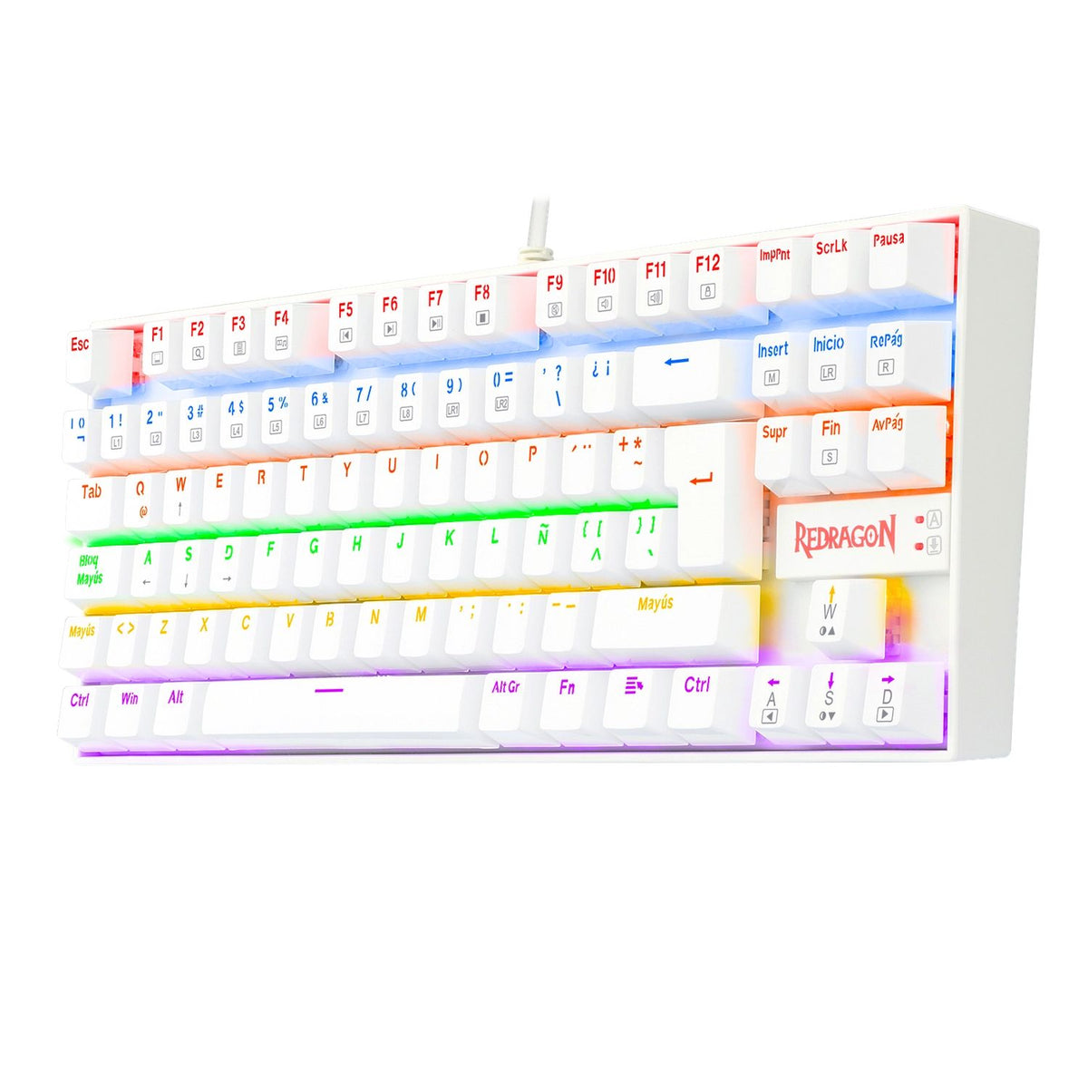 Teclado Mecánico Redragon Kumara 2 K552 Rainbow Blanco