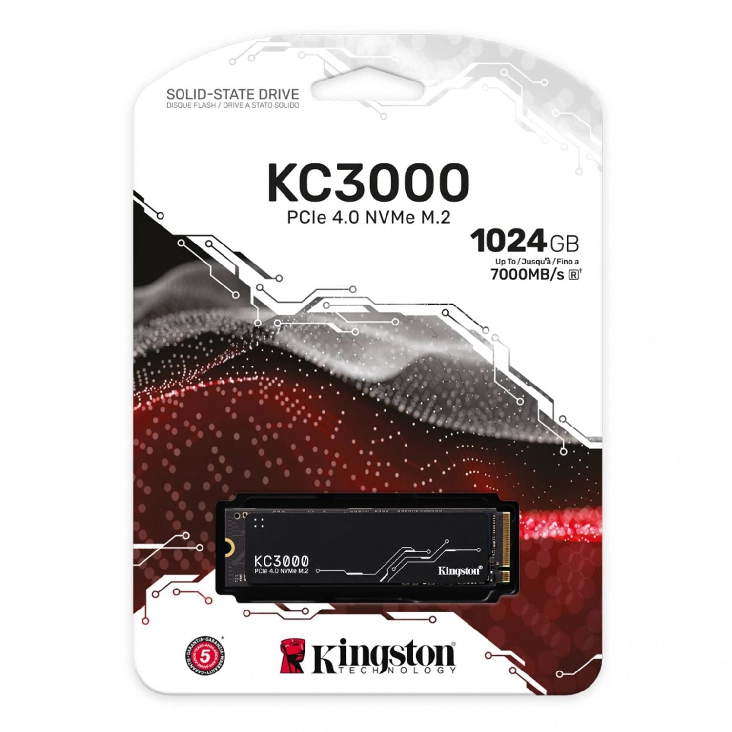 Disco Interno SSD Kingston KC3000 1TB M.2 2280 NVMe PCIe 4.0 7000MB/s