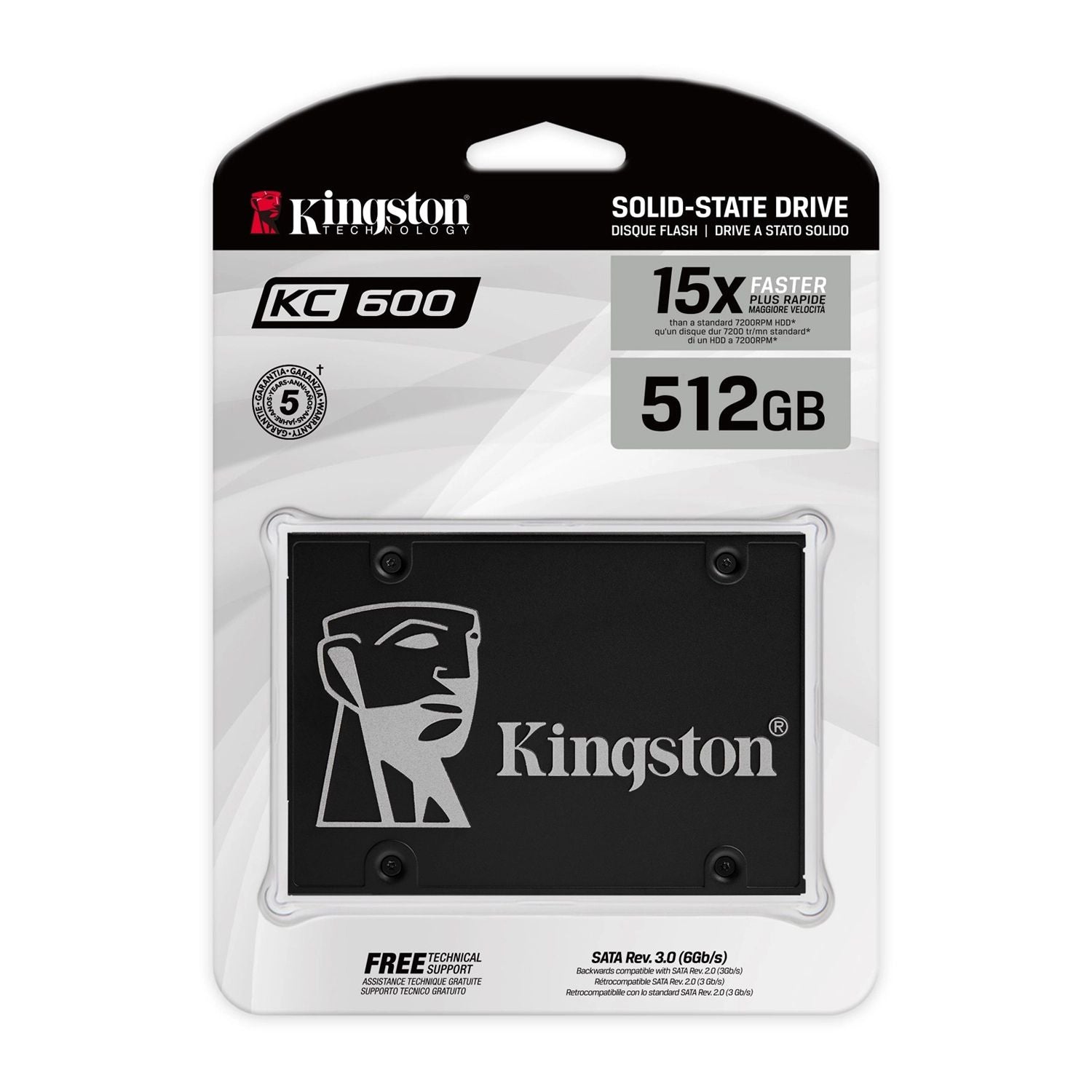 Disco Interno SSD Kingston KC600 512GB 2.5" SATA III 550MB/s