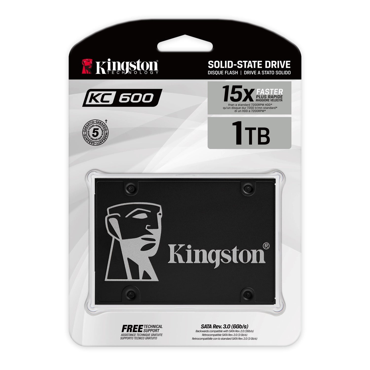 Disco Interno SSD Kingston KC600 1024GB 2.5" SATA III 550MB/s