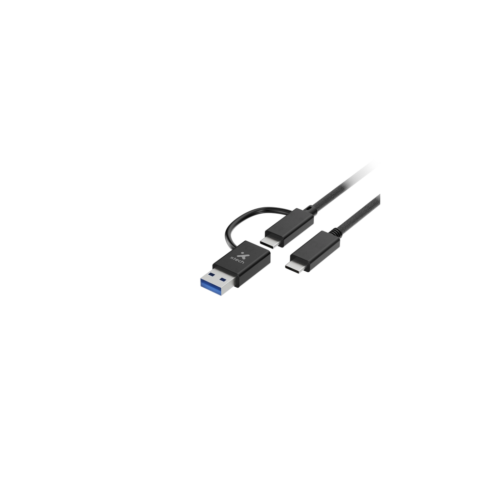Adaptador 2 en 1 USB-C a USB-C con Dongle Xtech