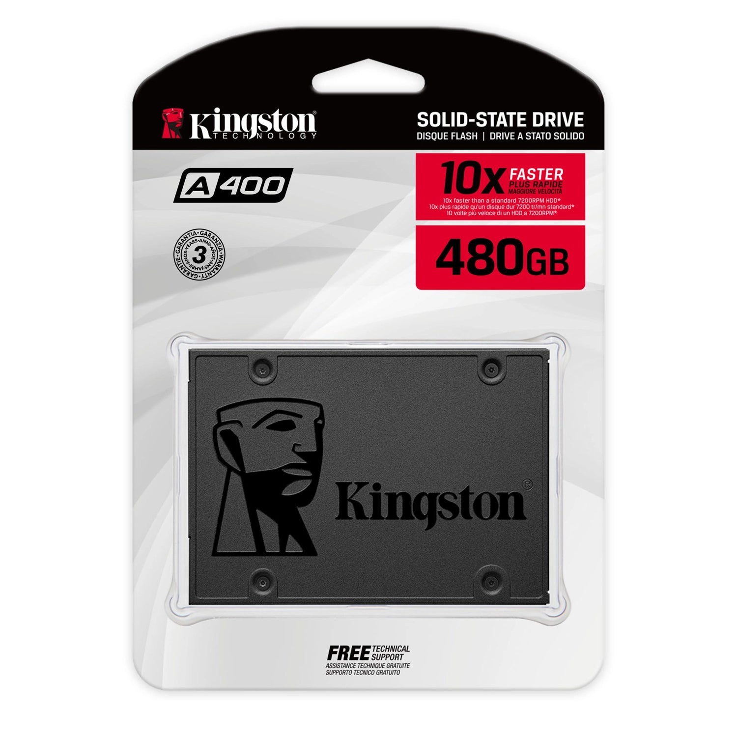 Disco Interno SSD Kingston A400 480GB 2.5" SATA III 500MB/s