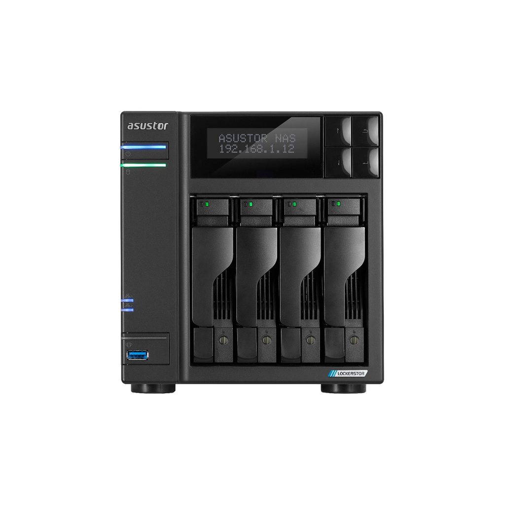 Asustor Lockerstor 4 Gen3 AS6804T – NAS Tower 4 Bahías 3.5"/2.5" Máximo Rendimiento