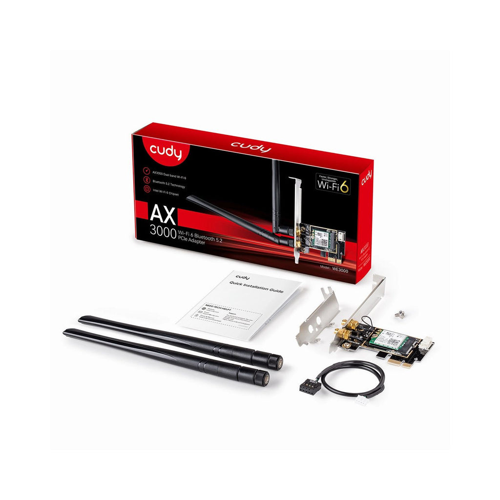Placa de Red WiFi 6 Cudy AX3000 PCI Express Dual-Band 3000Mbps